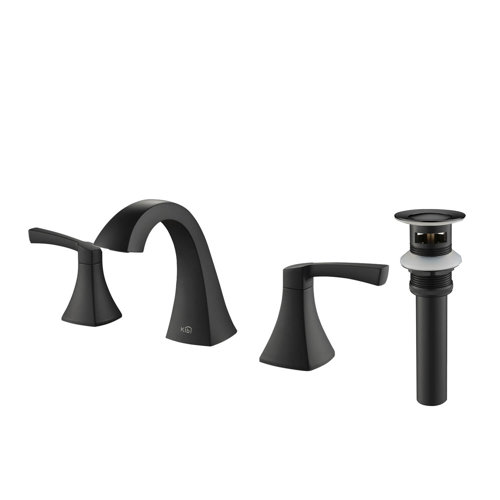 KIBI USA Pyramid Widespread Faucet 2handle Bathroom Faucet with Drain Assembly & Reviews Wayfair